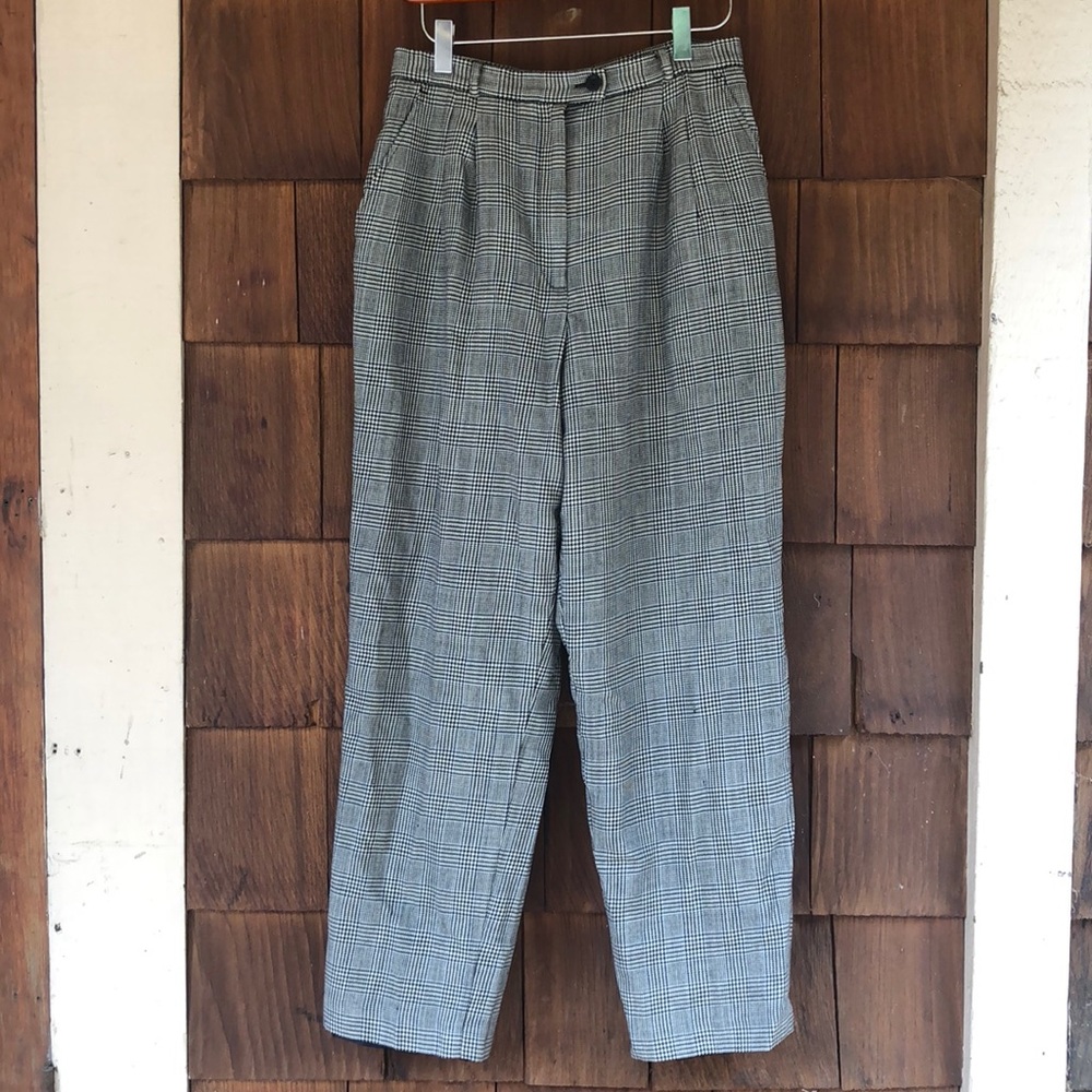 Talbots Ankle Length High Waisted Houndstooth Pant